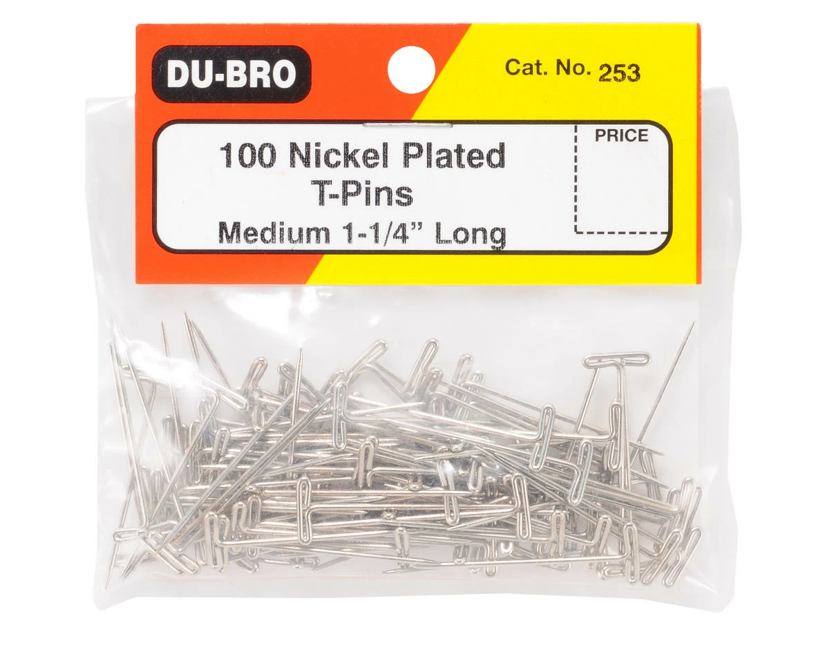 DUBRO 1-1/4" Nickel Plated T-Pins (100) - Image 2