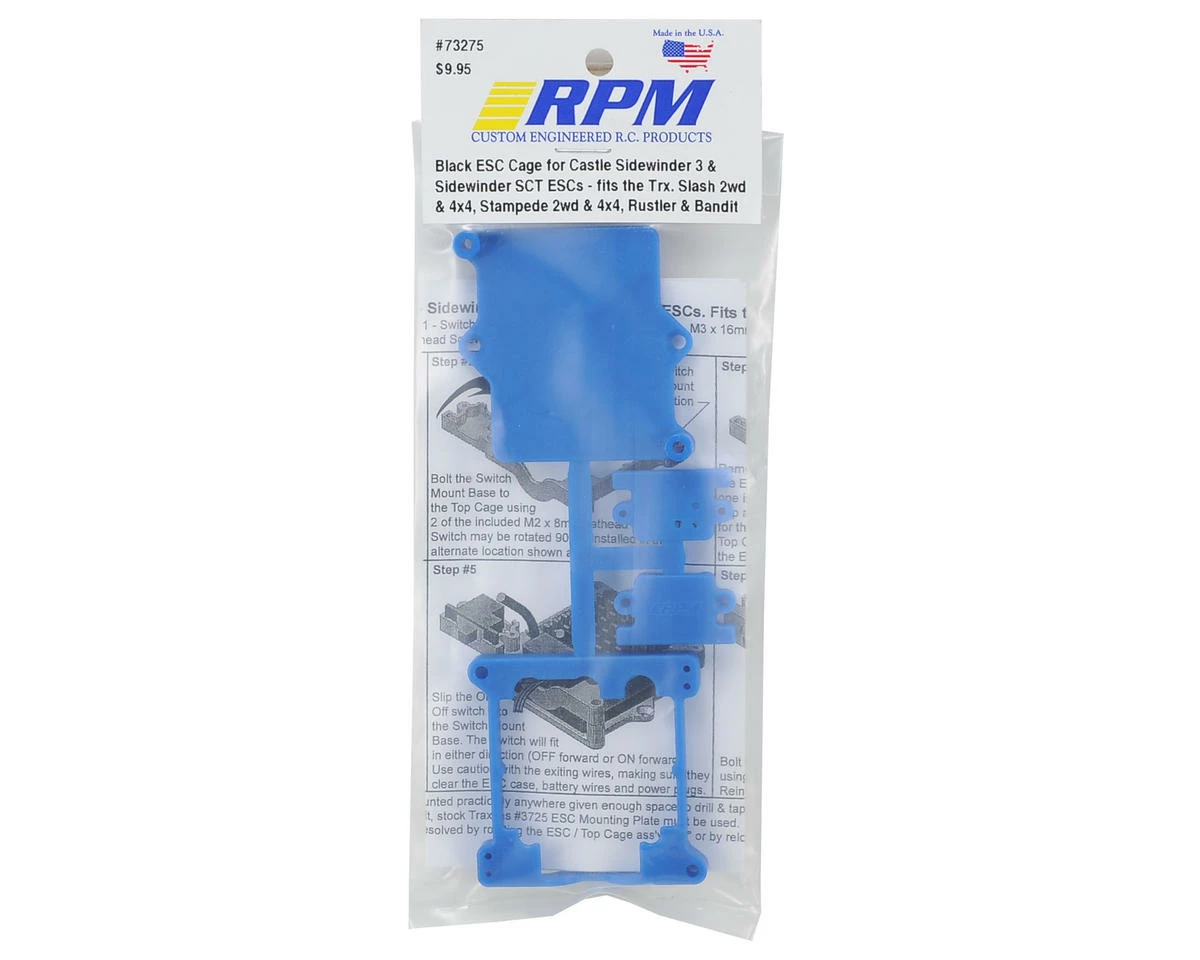 RPM Traxxas Sidewinder 3/SCT ESC Cage (Blue) - Image 2